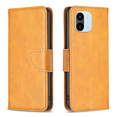 Custodia Portafoglio In Pelle Cover con Supporto B04F per Xiaomi Redmi A1 Marrone Chiaro