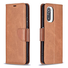 Custodia Portafoglio In Pelle Cover con Supporto B04F per Xiaomi Redmi K40 Pro 5G Marrone