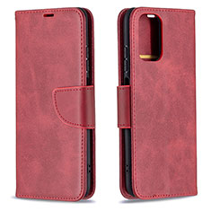 Custodia Portafoglio In Pelle Cover con Supporto B04F per Xiaomi Redmi Note 10 4G Rosso