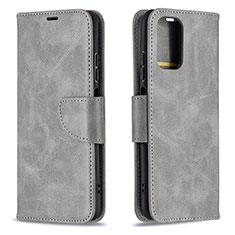 Custodia Portafoglio In Pelle Cover con Supporto B04F per Xiaomi Redmi Note 10S 4G Grigio