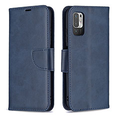 Custodia Portafoglio In Pelle Cover con Supporto B04F per Xiaomi Redmi Note 10T 5G Blu