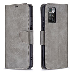 Custodia Portafoglio In Pelle Cover con Supporto B04F per Xiaomi Redmi Note 11 4G (2021) Grigio