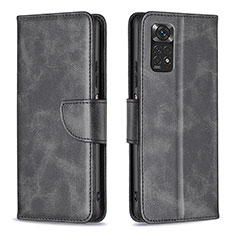 Custodia Portafoglio In Pelle Cover con Supporto B04F per Xiaomi Redmi Note 11 4G (2022) Nero