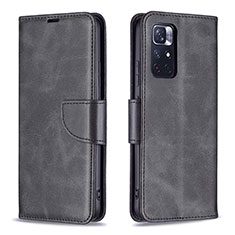 Custodia Portafoglio In Pelle Cover con Supporto B04F per Xiaomi Redmi Note 11 5G Nero