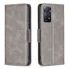 Custodia Portafoglio In Pelle Cover con Supporto B04F per Xiaomi Redmi Note 11 Pro 5G Grigio