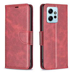 Custodia Portafoglio In Pelle Cover con Supporto B04F per Xiaomi Redmi Note 12 4G Rosso