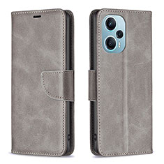 Custodia Portafoglio In Pelle Cover con Supporto B04F per Xiaomi Redmi Note 12 Turbo 5G Grigio