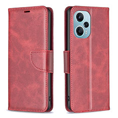 Custodia Portafoglio In Pelle Cover con Supporto B04F per Xiaomi Redmi Note 12 Turbo 5G Rosso