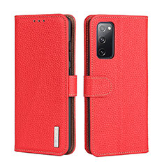 Custodia Portafoglio In Pelle Cover con Supporto B04H per Xiaomi Redmi Note 10 5G Rosso