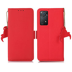 Custodia Portafoglio In Pelle Cover con Supporto B04H per Xiaomi Redmi Note 11 Pro 4G Rosso