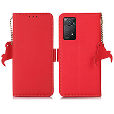Custodia Portafoglio In Pelle Cover con Supporto B04H per Xiaomi Redmi Note 11 Pro 5G Rosso