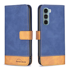 Custodia Portafoglio In Pelle Cover con Supporto B05F per Motorola Moto Edge S30 5G Blu