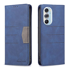 Custodia Portafoglio In Pelle Cover con Supporto B05F per Motorola Moto Edge X30 5G Blu