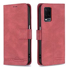 Custodia Portafoglio In Pelle Cover con Supporto B05F per Oppo A54 4G Rosso