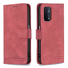 Custodia Portafoglio In Pelle Cover con Supporto B05F per Oppo A54 5G Rosso