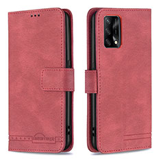 Custodia Portafoglio In Pelle Cover con Supporto B05F per Oppo A74 4G Rosso