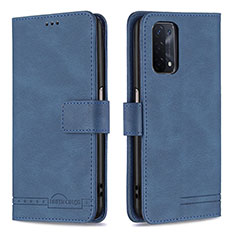 Custodia Portafoglio In Pelle Cover con Supporto B05F per Oppo A74 5G Blu