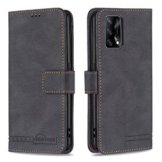 Custodia Portafoglio In Pelle Cover con Supporto B05F per Oppo F19 Nero