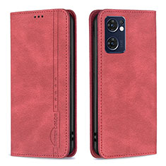 Custodia Portafoglio In Pelle Cover con Supporto B05F per Oppo Find X5 Lite 5G Rosso