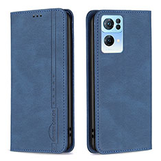 Custodia Portafoglio In Pelle Cover con Supporto B05F per Oppo Reno7 Pro 5G Blu