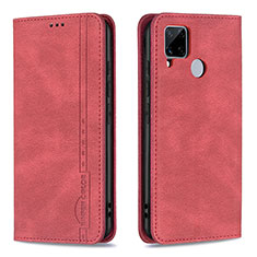 Custodia Portafoglio In Pelle Cover con Supporto B05F per Realme 7i RMX2193 Rosso