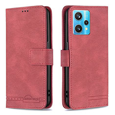 Custodia Portafoglio In Pelle Cover con Supporto B05F per Realme 9 4G Rosso