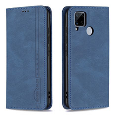 Custodia Portafoglio In Pelle Cover con Supporto B05F per Realme C25 Blu