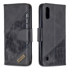 Custodia Portafoglio In Pelle Cover con Supporto B05F per Samsung Galaxy A01 SM-A015 Nero