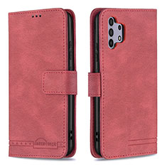 Custodia Portafoglio In Pelle Cover con Supporto B05F per Samsung Galaxy A32 4G Rosso