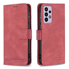 Custodia Portafoglio In Pelle Cover con Supporto B05F per Samsung Galaxy A73 5G Rosso