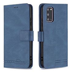 Custodia Portafoglio In Pelle Cover con Supporto B05F per Samsung Galaxy S20 Blu