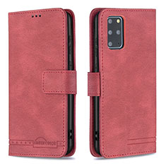 Custodia Portafoglio In Pelle Cover con Supporto B05F per Samsung Galaxy S20 Plus Rosso