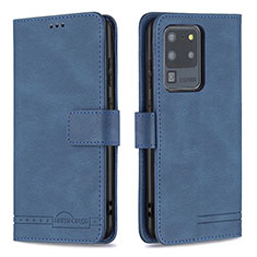 Custodia Portafoglio In Pelle Cover con Supporto B05F per Samsung Galaxy S20 Ultra 5G Blu