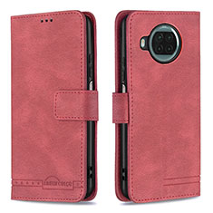 Custodia Portafoglio In Pelle Cover con Supporto B05F per Xiaomi Mi 10i 5G Rosso