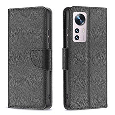 Custodia Portafoglio In Pelle Cover con Supporto B05F per Xiaomi Mi 12 5G Nero