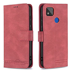 Custodia Portafoglio In Pelle Cover con Supporto B05F per Xiaomi POCO C3 Rosso