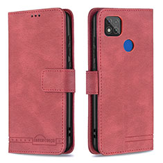 Custodia Portafoglio In Pelle Cover con Supporto B05F per Xiaomi POCO C31 Rosso