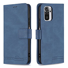 Custodia Portafoglio In Pelle Cover con Supporto B05F per Xiaomi Redmi Note 10S 4G Blu