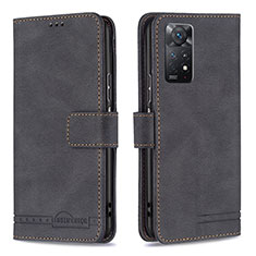 Custodia Portafoglio In Pelle Cover con Supporto B05F per Xiaomi Redmi Note 11 Pro 4G Nero