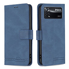 Custodia Portafoglio In Pelle Cover con Supporto B05F per Xiaomi Redmi Note 11E Pro 5G Blu