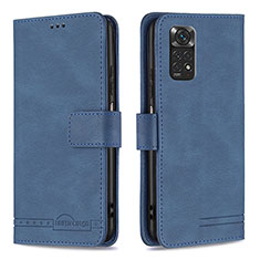 Custodia Portafoglio In Pelle Cover con Supporto B05F per Xiaomi Redmi Note 11S 4G Blu