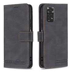 Custodia Portafoglio In Pelle Cover con Supporto B05F per Xiaomi Redmi Note 11S 4G Nero