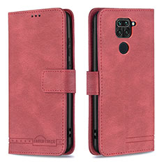 Custodia Portafoglio In Pelle Cover con Supporto B05F per Xiaomi Redmi Note 9 Rosso