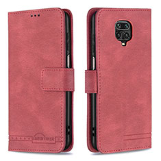 Custodia Portafoglio In Pelle Cover con Supporto B05F per Xiaomi Redmi Note 9S Rosso