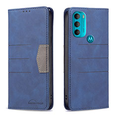 Custodia Portafoglio In Pelle Cover con Supporto B06F per Motorola Moto G71 5G Blu