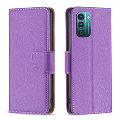 Custodia Portafoglio In Pelle Cover con Supporto B06F per Nokia G21 Viola