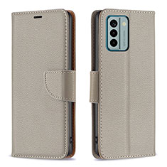 Custodia Portafoglio In Pelle Cover con Supporto B06F per Nokia G22 Grigio