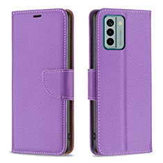 Custodia Portafoglio In Pelle Cover con Supporto B06F per Nokia G22 Viola