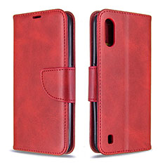 Custodia Portafoglio In Pelle Cover con Supporto B06F per Samsung Galaxy A01 SM-A015 Rosso