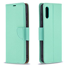 Custodia Portafoglio In Pelle Cover con Supporto B06F per Samsung Galaxy A02 Verde